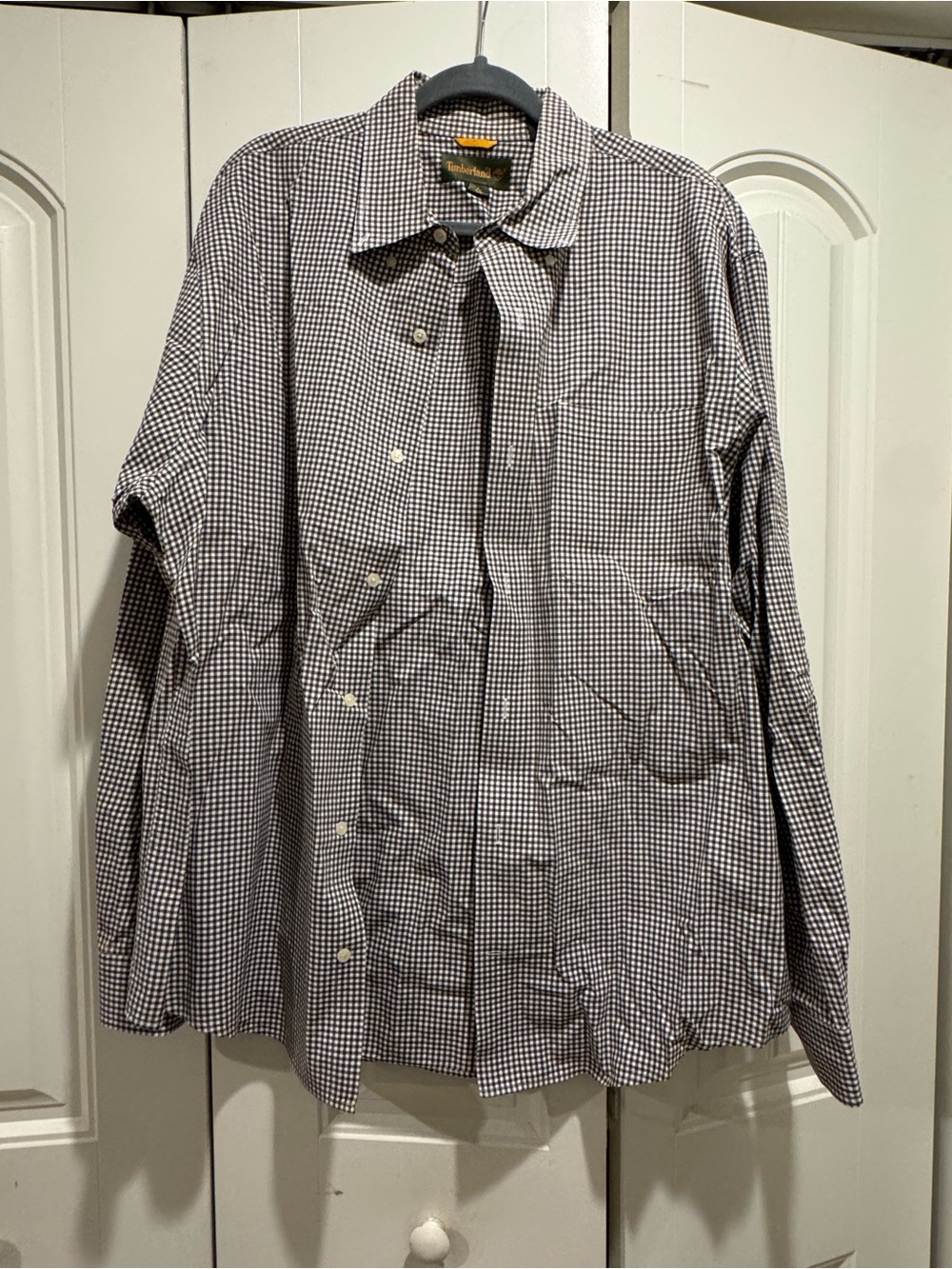 Timberland Black & White Check Lightweight Long Sleeve Shirt